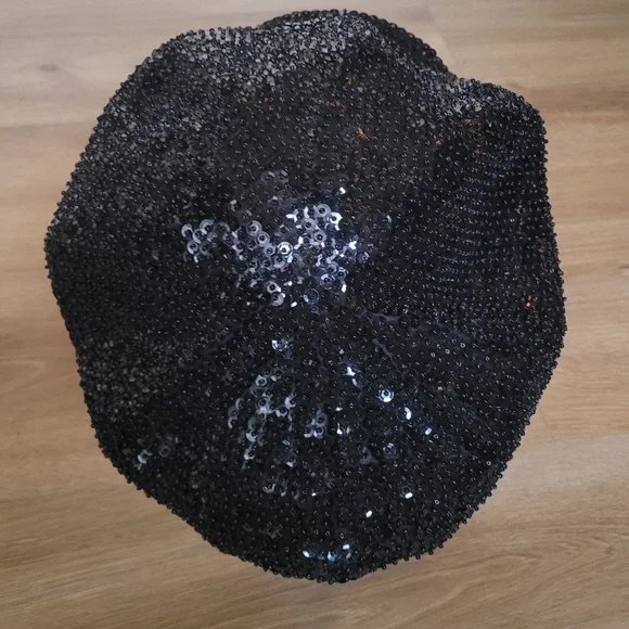 80's Black Sequin Cap - Picture 4 of 5